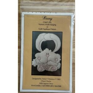 Chest Chums Child's Bib, Nursery Wall-Hanging Or Quilt Appliqué BUNNY Pattern UC